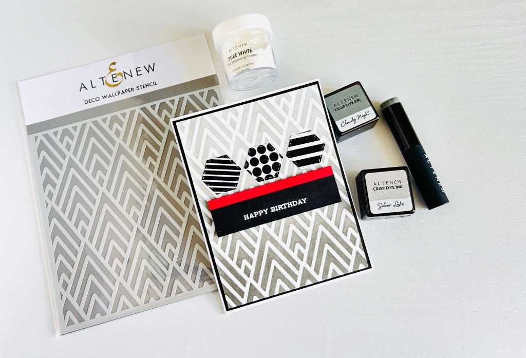 masculine birthday card using patterns and shapes and a monochromatic colour palette