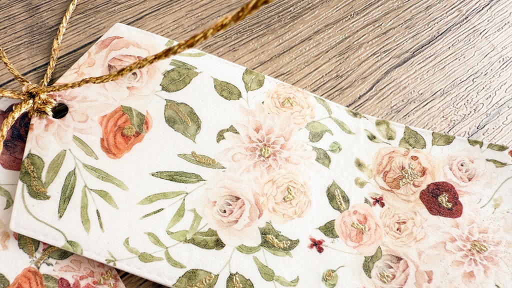 Dreamy Merlot and vellum gift tag