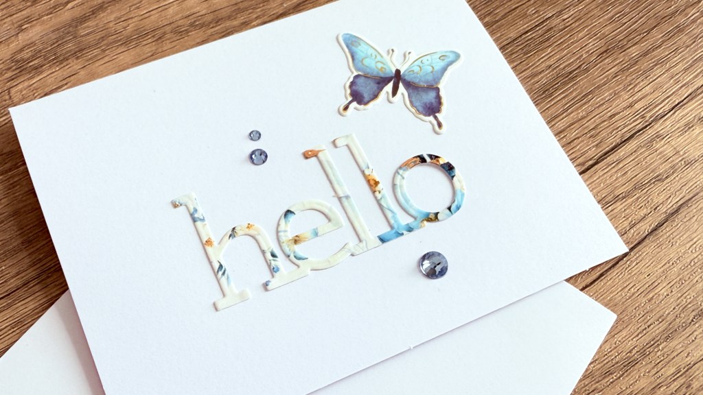 Handmade "hello" card with Rose Nocturne washi tape