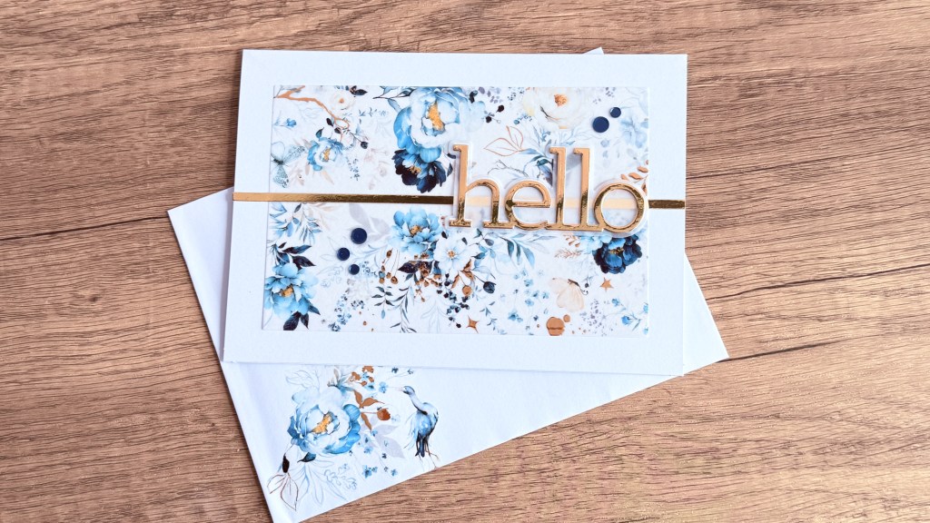Handmade "hello" card with Rose Nocturne washi tape