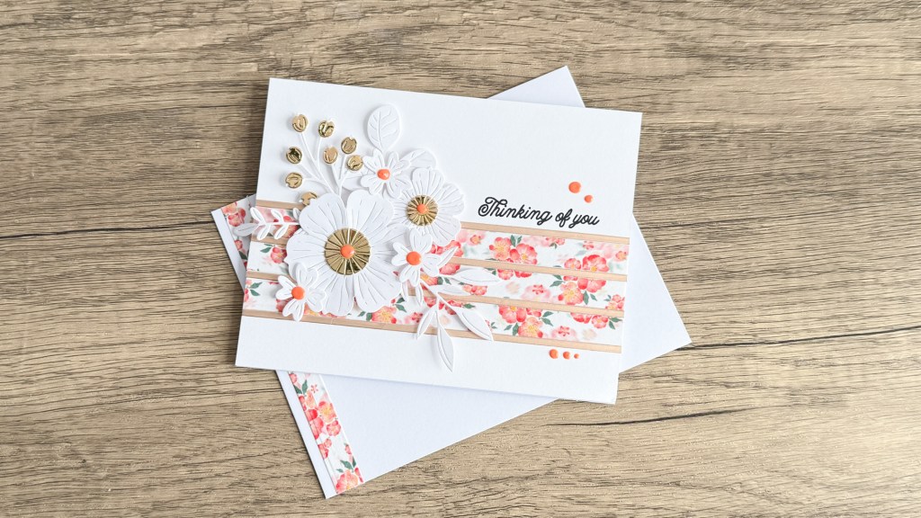 Handmade "thinking of you" card with Morning Blush washi tape