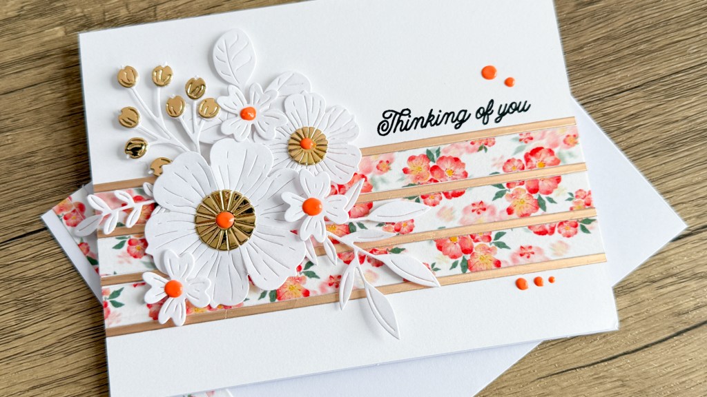 Handmade "thinking of you" card with Morning Blush washi tape