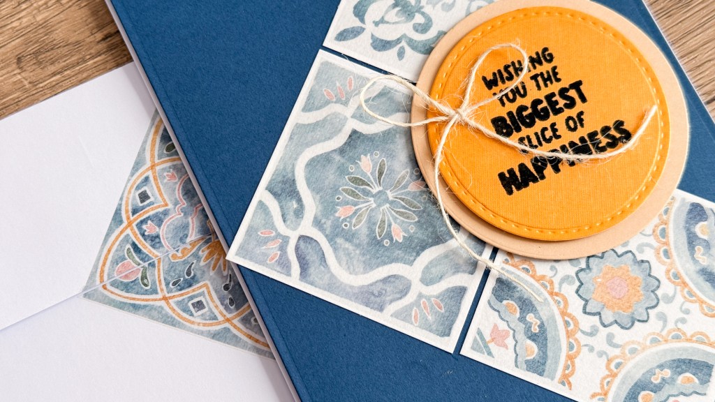 Handmade birthday card with Mediterranean Tiles washi tape